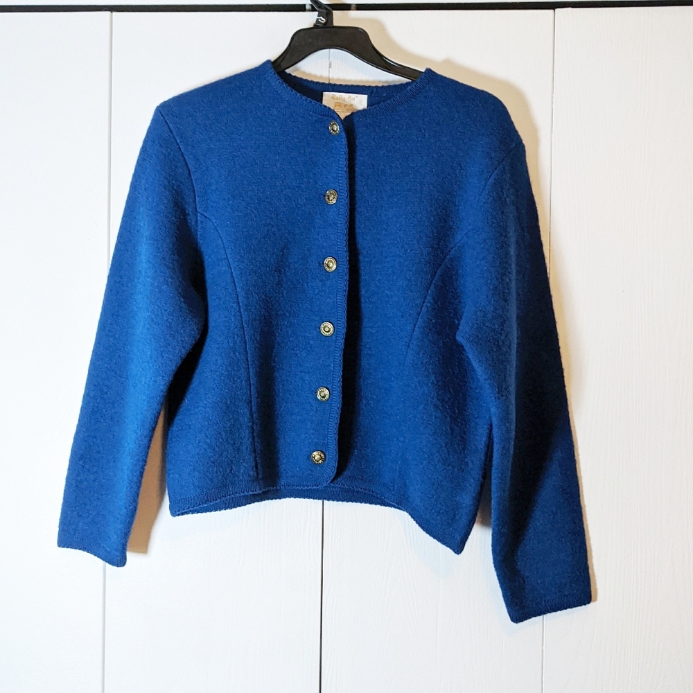 Bogo Tally Ho 100% wool blue sweater